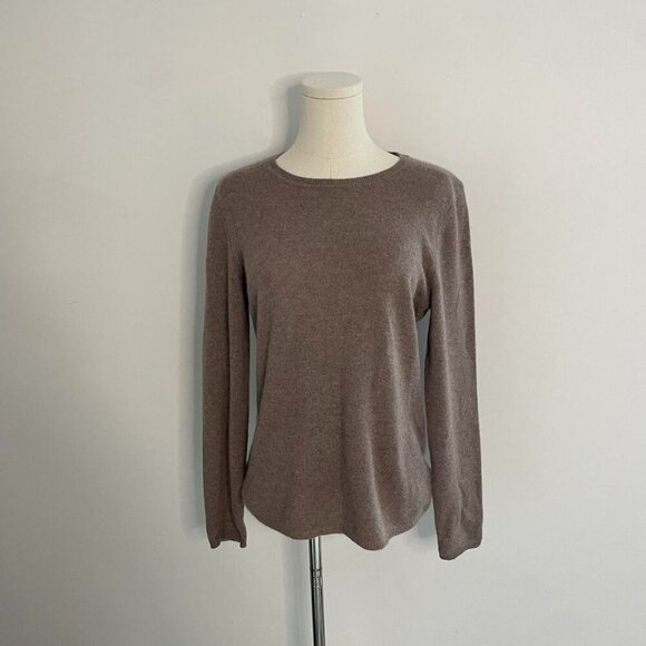 Lord Taylor 100% Cashmere Sweater | Taupe Brown | Womens Size Large - Picture 1 of 5